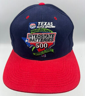 Vintage Texas Motor Speedway Interstate Batteries 500 1997 Snapback Hat Cap